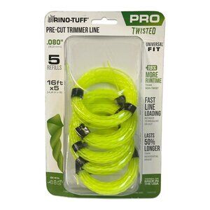 Rino-Tuff Precut Pro Twisted Trimmer Line Universal Fit .080" x 16-ft (5 Pk)